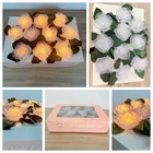 Vtg '97 10 White Clear Flowers Rose Light Set Kurt Adler Strand Indoor Outdoor Open. Price: $29.99.
