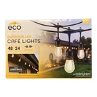 Ecoscapes Outdoor Led Cafe Lights, 2700K Warm, Edison Style (24 Bulbs, 48 Feet) New. Price: $32.99.
