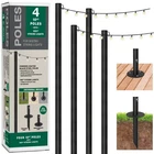 Four 10FT. Outdoor String Poles With 100-LIGHT Led Plug-in Globe New. Price: $223.94.
