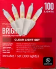 100 Clear Christmas Light Set - Indoor/outdoor 20 Ft White Wire Nwt New Box. Price: $13.08.
