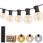 Bosceos 200FT Led String Lights G40 Globe Dimmable Remote 100 Bulbs New. Price: $154.99.