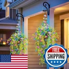 Solar Artificial Flowers Hanging Basket Uv-resistant Fake Plants With Rgb New. Price: $61.59.
