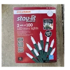 Sylvania Stay-lit Platinum 2X100 Led Mini String Lights Pure White Indoor Outdo New. Price: $12.00.
