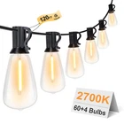 Outdoor String Lights 120FT Waterproof 64 Bulbs ST38 2700K Warm White Gpatio New. Price: $74.99.