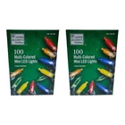 2 Pack Home Accents 100 Multicolored Mini Led Lights Indoor/outdoor - Green Wire New. Price: $17.99.