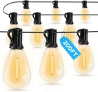 200FT Led Outdoor String Lights, 62 Shatterproof Bulbs, Warm White Edison New. Price: $91.99.