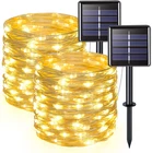Jmexsuss 2 Pack Solar String Lights Outdoor Waterproof, Each 33FT 100 Led Warm New. Price: $19.87.