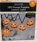Way To Celebrate Halloween 10 Pumpkin Lantern Lights 6.5 Feet Indoor/outdoor New. Price: $11.00.
