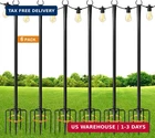 Mulivid 6 Pack 9FT String Poles For Outdoor,metal Lights Hanging Outs New. Price: $118.00.