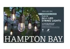 Hampton Bay 24FT 12-LIGHT Edison Black String Lights Indoor/outdoor Led Bulbs Open. Price: $28.49.