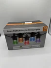 Xmcosy+ 96FT Smart Outdoor String Lights - Rgbcwic Dimmable Acrylic Led Bulbs New. Price: $54.99.
