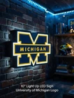 University Of Michigan - Light Up Led Sign Wolverines Football Big 10 New. Price: $39.99.