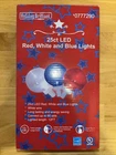 Holiday Brilliant 25CT. Red, White, Blue Led String Lights Outdoor Patriotic New. Price: $12.99.