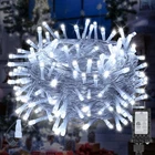 100FT Christmas Lights Plug In,cool White 300LED, New. Price: $35.59.