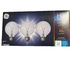 Ge 40W Clear Glass 265 Lumen Decorative G25 Globe Medium Screw Hd Light 3 Bulbs New. Price: $20.69.