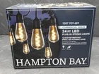 Hampton Bay 12-LIGHT 24FT Outdoor/indoor Black Plug-in Led String New. Price: $21.99.