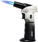 Rotating Butane Torch Lighter With Adjustable Flame And Safety Lock (white/black New. Price: $29.99.