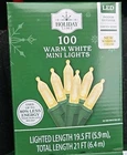 Holiday Time 100 Warm White Mini Led Lights With Green Wire Indoor/outdoor New. Price: $12.95.