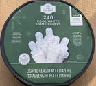 New!! 2025 Holiday Time 240 Cool White Led Dome Lights With Wire On Reel. Price: $20.00.