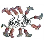 9' Ul 10-LIGHT Cowboy Boots With Glitter Set New. Price: $54.99.