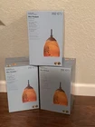 Set Of 3 Hampton Bay Nutmeg Mini Pendant Art Glass Shade. Hardwired New. Price: $56.00.