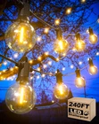 240FT Waterproof Outdoor String Lights With 124 Shatterproof G40 Bulbs New. Price: $171.99.