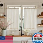 Jinchan Beige Linen Kitchen Tiers 45" Farmhouse Cafe Curtains 2 Panels New. Price: $32.38.