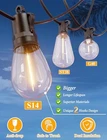 Brightever 150FT Outdoor String Lights 45+2 S14 Shatterproof E12 Base Led Bulbs Used. Price: $45.12.