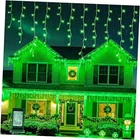 Icicle Lights For Outside,curtain St Patrick DAY,8 300LED Green New. Price: $38.46.