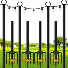 Sinley 4 Pack String Light POLES,10 Ft Metal With Fork Outdoor Stri... New. Price: $67.60.