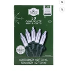 Holiday Time 50-COUNT Cool White Led Mini Christmas String Lights 10.2 Ft Length New. Price: $10.99.
