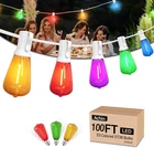 100FT Multicolor Outdoor String Lights With 50 Shatterproof Led Bulbs New. Price: $69.99.