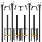 4 Pack String Light Poles, 9FT Outside, Metal With Fork... New. Price: $127.69.