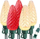Red & Warm White C9 Christmas Lights, 33FT 50 Led Faceted Outdoor New. Price: $37.99.
