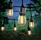 Outdoor/indoor 24 Ft. 12 Socket Plug-in Led S14 Edison Bulb Black String Light New. Price: $39.00.