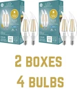 2 Boxes Ge Led+ Bulbs, Daylight, Dusk-to-dawn, Candelabra Base, 5-WATTS New. Price: $15.95.