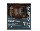 Hampton Bay 300-LIGHT Indoor/outdoor Plug-in Led Willow Curtain String Set Open. Price: $19.90.