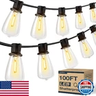 Addlon 100FT Led Outdoor String Lights, Waterproof, Dimmable, Shatterproof ST38 New. Price: $52.48.