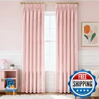 Pinch Pleated Baby Pink Velvet Curtains 84 Length 2 Panel Set For Living Ro New. Price: $66.71.