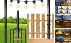 Mulivid 10FT Lighting Hanging Pole For Outside, Waterproof Hardened 2 Pack New. Price: $53.15.