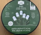 New!! Holiday Time 240 Cool White Led Dome Lights With Green Wire On Reel. Price: $20.00.