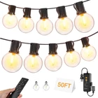 50FT Outdoor String Lights With Remote Dimmer, 25+2 Bulbs Connectable Dim... New. Price: $51.75.