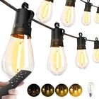 Outdoor String Lights Patio Led - Outside 50FT 15M Waterproof Remote Dimma New. Price: $24.52.