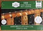 Holiday Time 150 Cool White Led Net Christmas Lights W/ Green Wire 24 Sq. Ft Nib New. Price: $18.95.