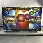 Polymer Products Outdoor String Light Set 6 Jumbo Multi- Colored Acrylic Globes Used. Price: $71.22.