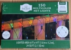 Holiday Time 150 Multicolor Led Net Christmas Lights W/ Green Wire 24 Sq. Ft Nib New. Price: $18.95.