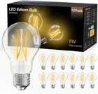 Daybetter 12 Pack A19 Vintage Led Edison Bulbs, 60W Equivalent, Dimmable, High New. Price: $33.79.