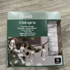 Garden Collection Edison 15 Bulb Light Set, 9.8 Ft Black Brown White Cord New. Price: $8.00.