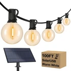 100FT G40 Solar String Lights, Globe Outdoor With 52 E12 Waterp... New. Price: $109.68.