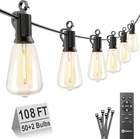 Brightown 108FT Outdoor String Lights Led Patio With 52 - Scratch & Dent Used. Price: $35.97.